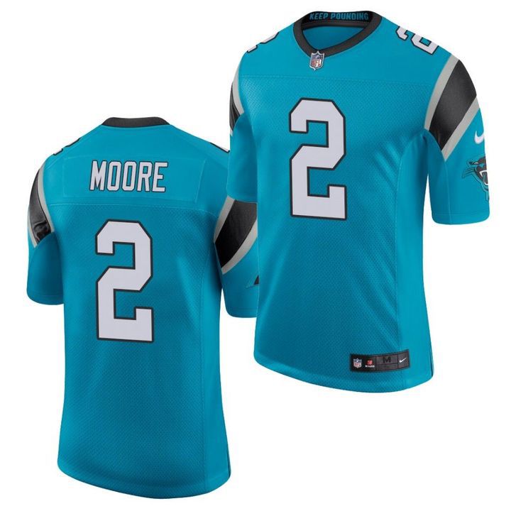 Men Carolina Panthers #2 D.J. Moore Nike Blue Limited NFL Jersey